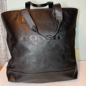 Coach Black Leather Tote Bag